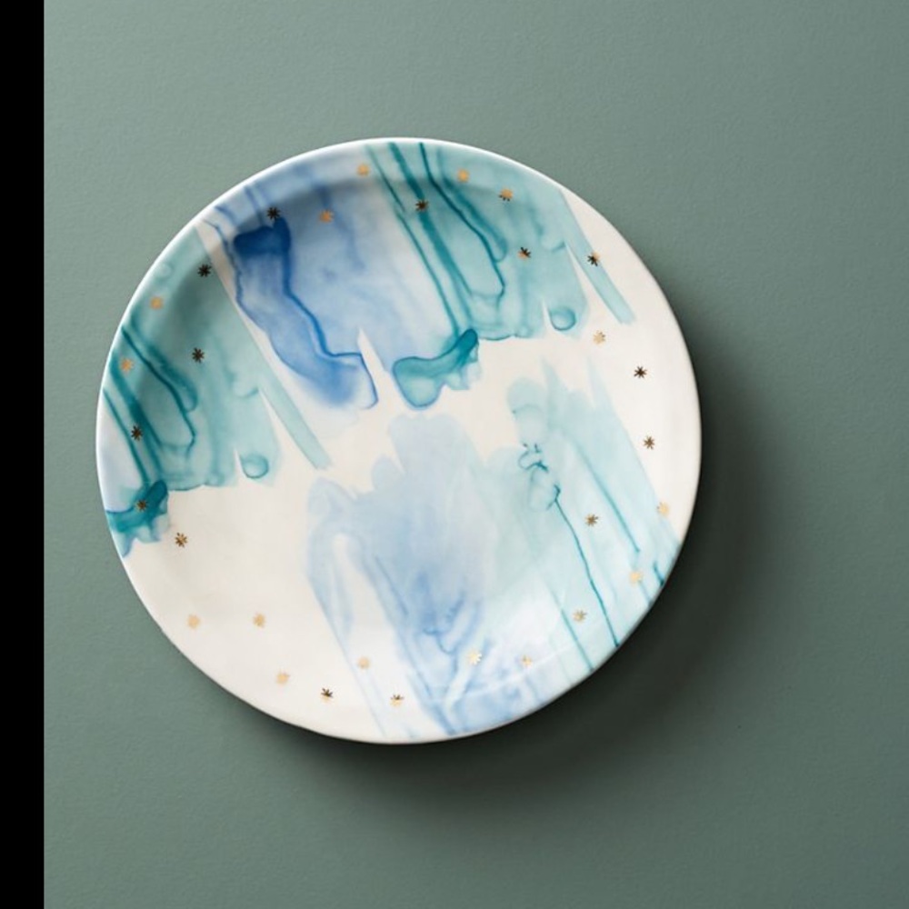 Set of two Anthropologie Night Sky Side Plates